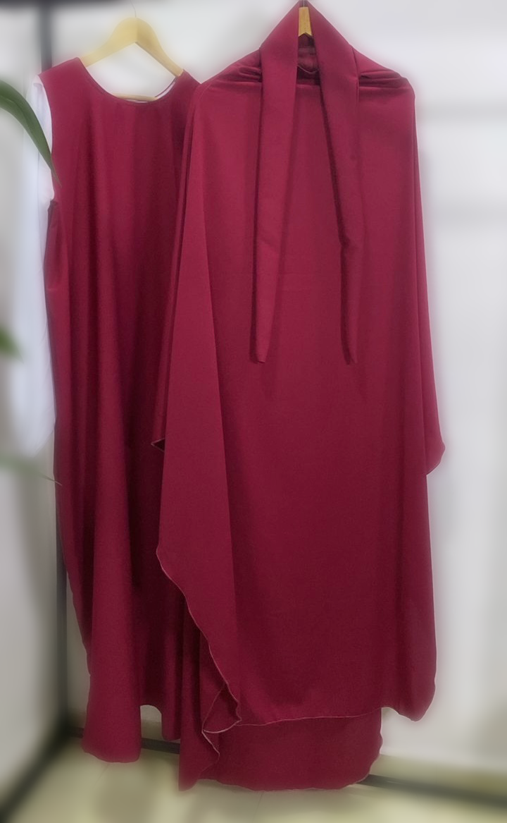 Dual Colored Dress and Khimar